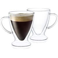 JoyJolt Declan Irish - Juego de 2 tazas de café espresso de cristal con aislamiento de doble pared (5 onzas)